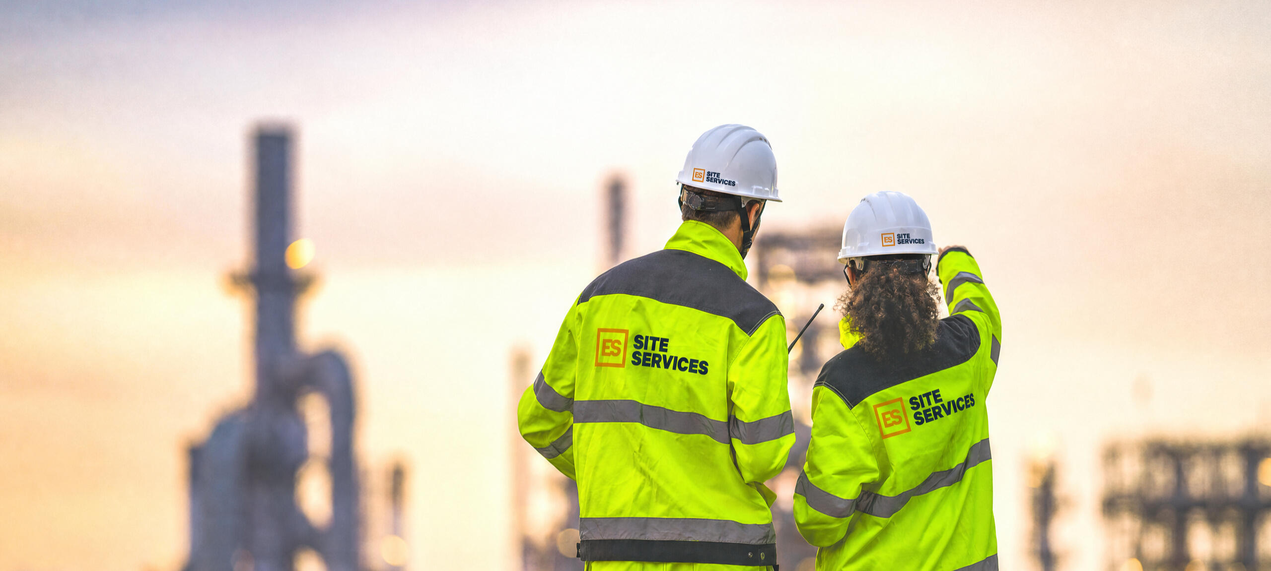 Man and woman on site